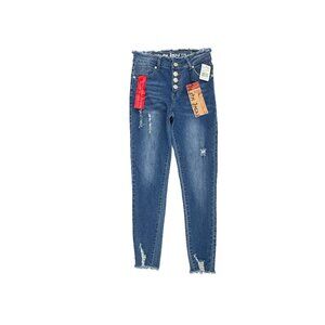 NEW Pastel Jeans Skinny Fit  Button Fly Distressed Raw Hem Women's size 7 Jeans